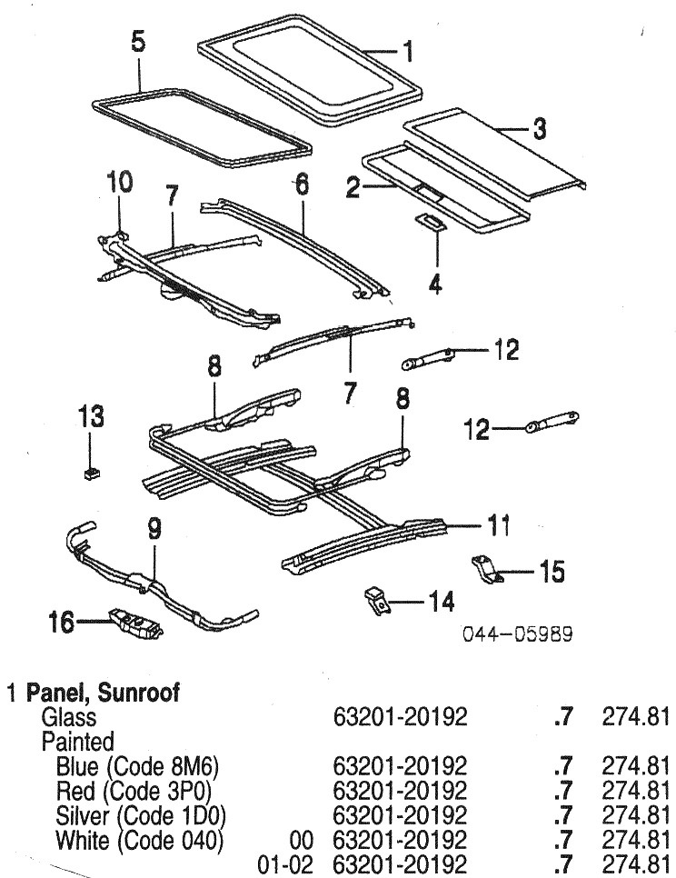 sunroof panel Celica Hobby